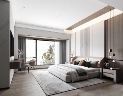 现代家居卧室3D模型下载